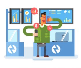 Trend cartoon illustration vector