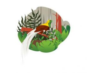 Tropical bird illustration vector