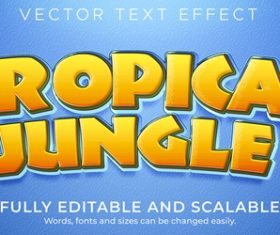 Tropical jungle vector text effect