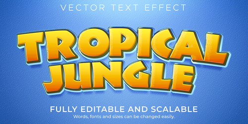 Tropical jungle vector text effect