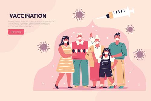 Vaccination cartoon illustration vector free download