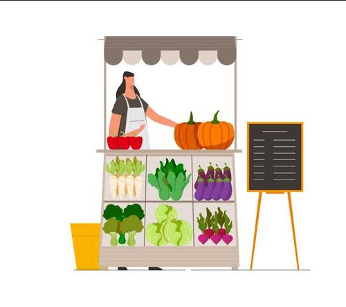Vegetables cart Illustration vector