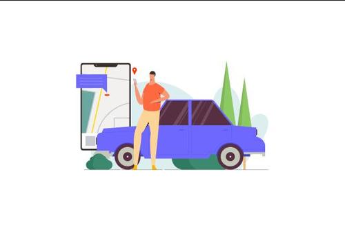 Vehicle positioning illustration vector