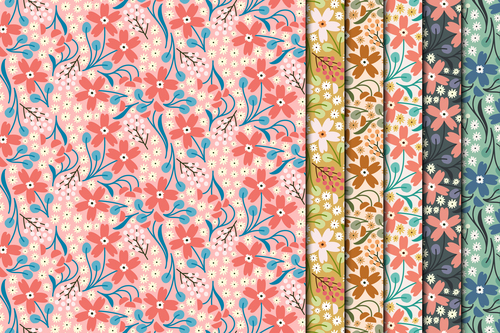 Vintage small flowers seamless pattern vector