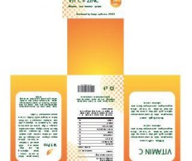 Vitamin C packaging design vector