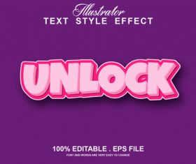 Vnlock font text style effect vector
