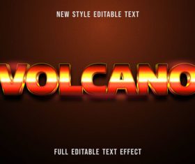 Volcano editable text effect vector