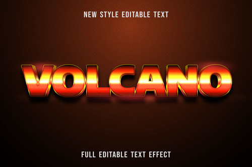 Volcano editable text effect vector