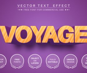 Voyage editable font text design vector