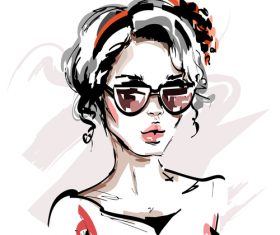 Watercolor illustration female legs vector