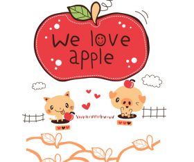We love apple vector