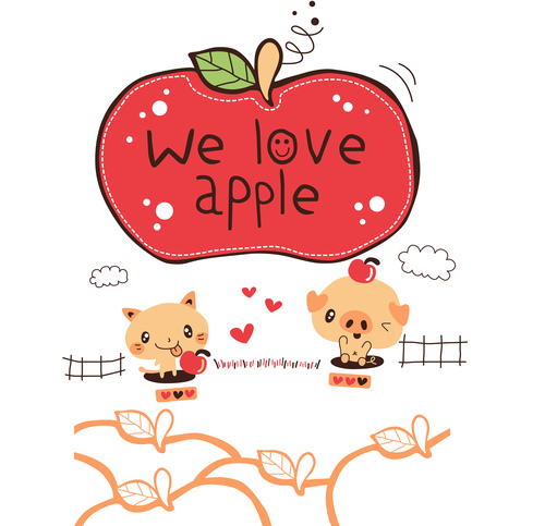 We love apple vector