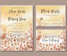 Wedding invitation card watercolor vector
