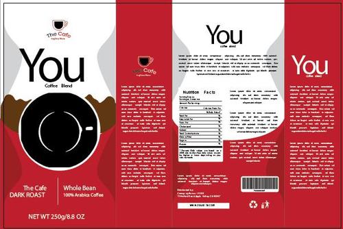 White and red coffee packaging vector