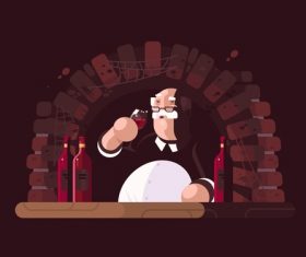 Wine lovers cartoon illustration vector