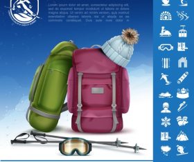 Winter sports realistic 3d illustration vector