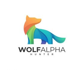 Wolfalpha hunter logo vector