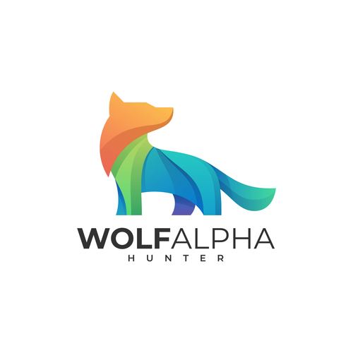 Wolfalpha hunter logo vector