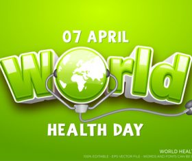World health text style effect vector