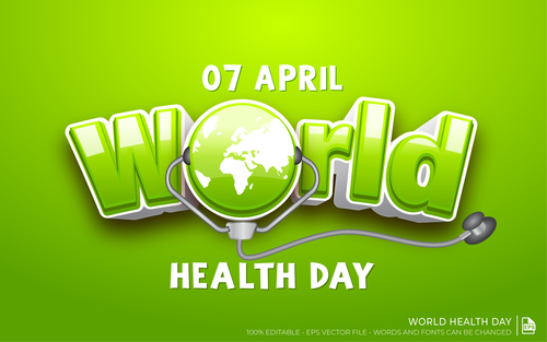 World health text style effect vector