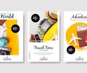 World travel promotion card vector