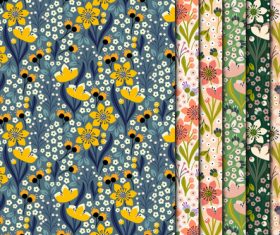 Yellow flowers seamless pattern vector