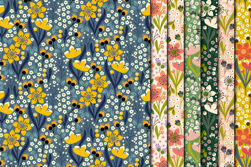 Yellow flowers seamless pattern vector