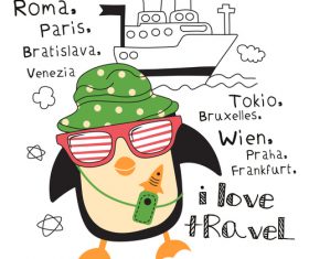 love travel doodle vector