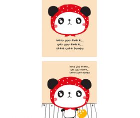 panda going to market doodle vector