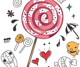 pink candy doodle vector