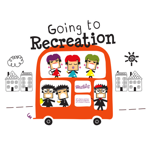 recreation bus cartoon doodle vector