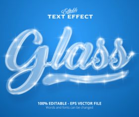 3d crystal effect text design vector