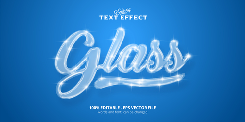 3d crystal effect text design vector