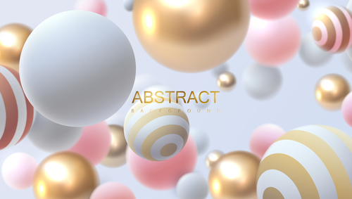 Abstract background with bouncing 3d spheres vector