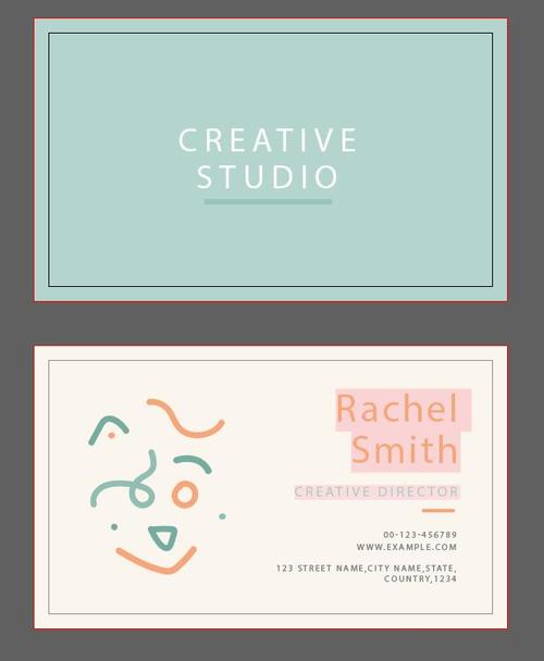 Abstract people background business card vector