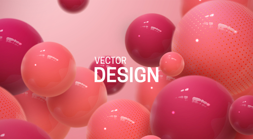 Abstract red ball background vector