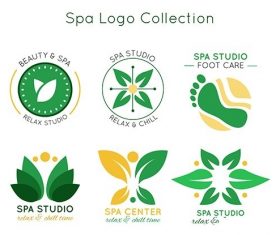 Abstract spa logo collection vector