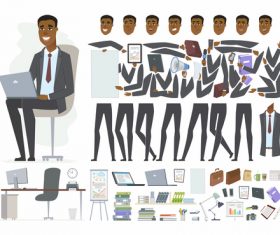 African businessman character constructor vector