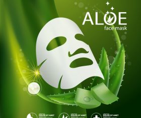 Aloe mask skin care cosmetics vector