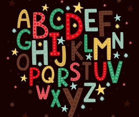 Alphabet children vector