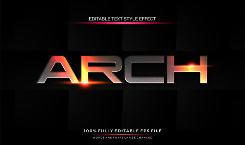 Arch text effect editable vector
