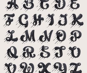 Art alphabet decoration design vector