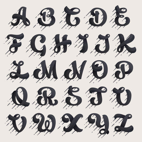 Art alphabet decoration design vector