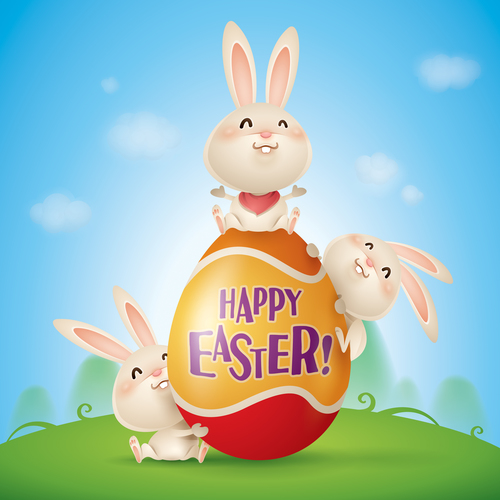 Awesome Easter greeting card vector