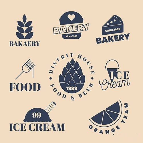 Bakery summer sweets logo vector