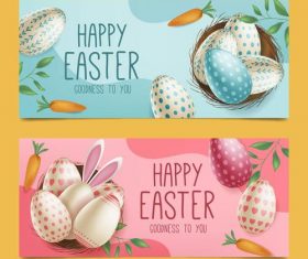 Banner easter greeting card vector