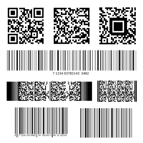 Barcode qr code collection vector
