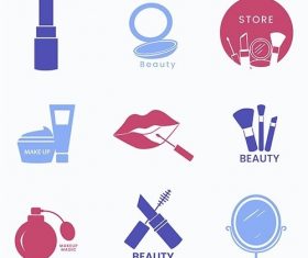 Beauty cosmetics icon set vector