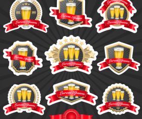 Beer label and ribbon vector