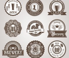 Set Of Vivid Beer Label Vector 04 Free Download